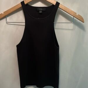 NWOT, Jcrew XXS, knit cropped black racerback tank.